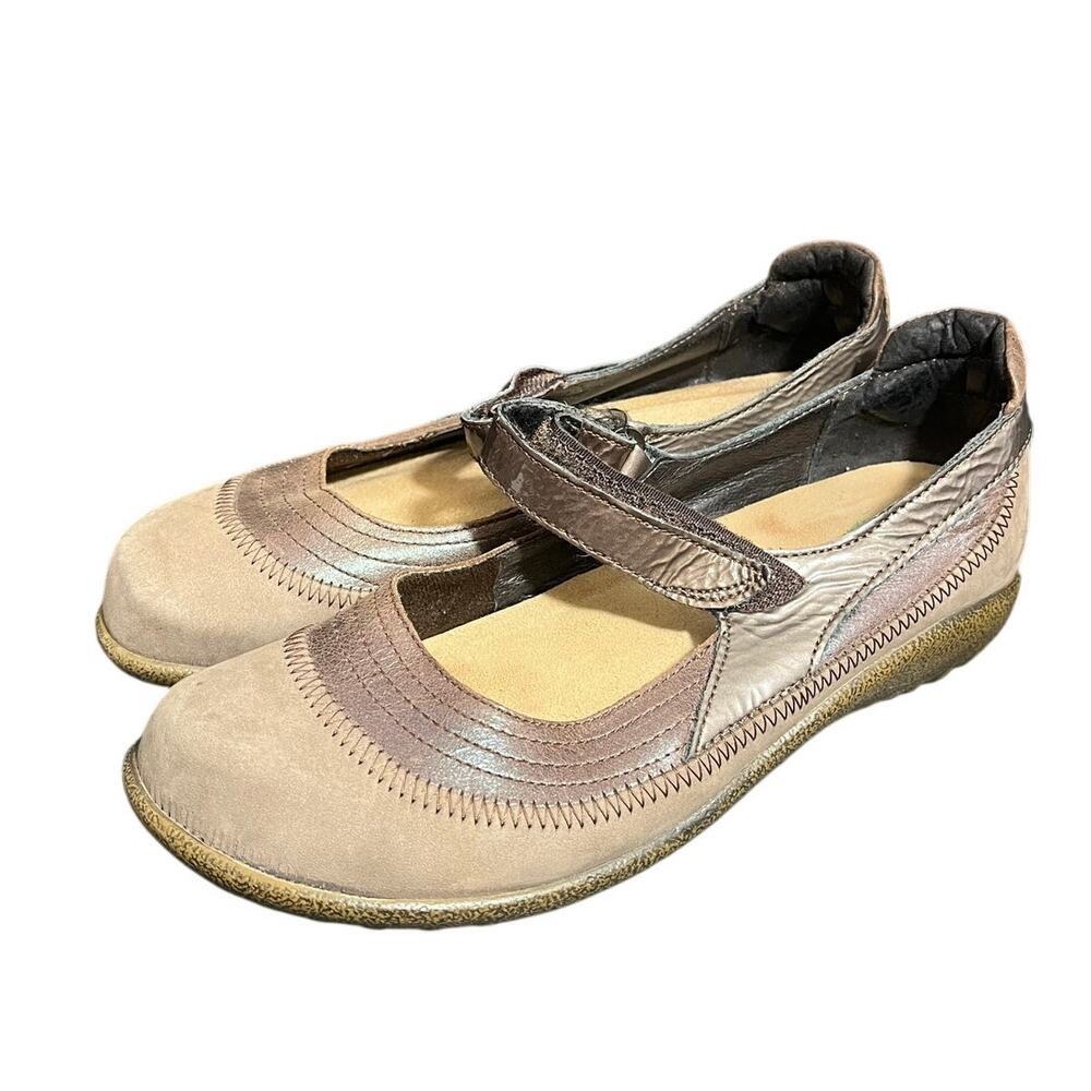 Naot Kirei Light Brown Suede Leather Mary Jane Shoes Womens 37 US 6 Sandal‎